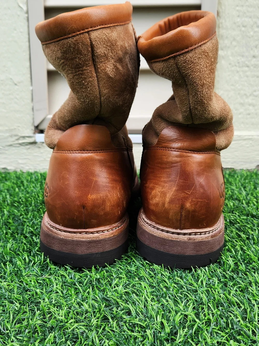 UGG Waterproof Tan Leather & Suede Booties Men's Size 13